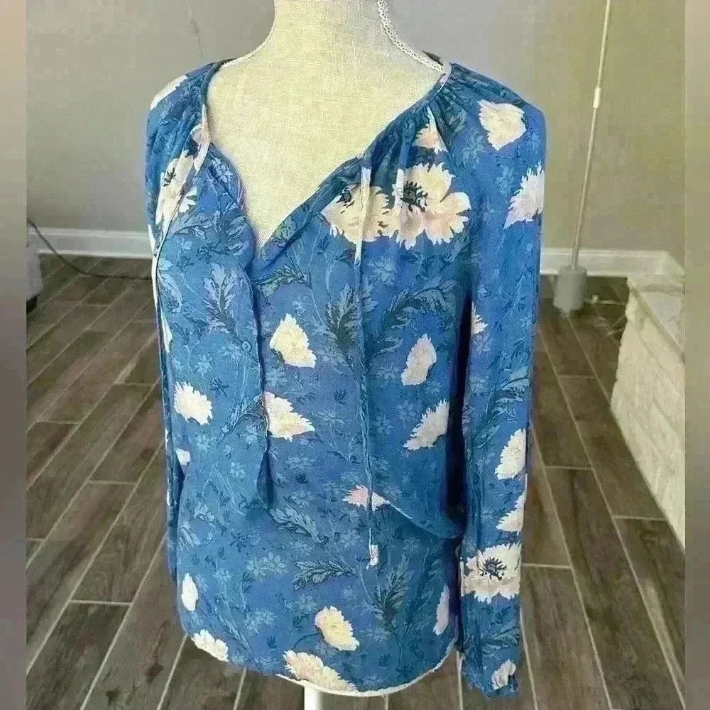 Lucky Brand Sky Blue Floral Blouse - Medium